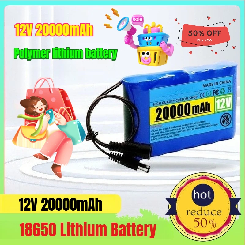 

18650 Lithium Battery 12V 20000mAh Rechargeable Battery with Charger