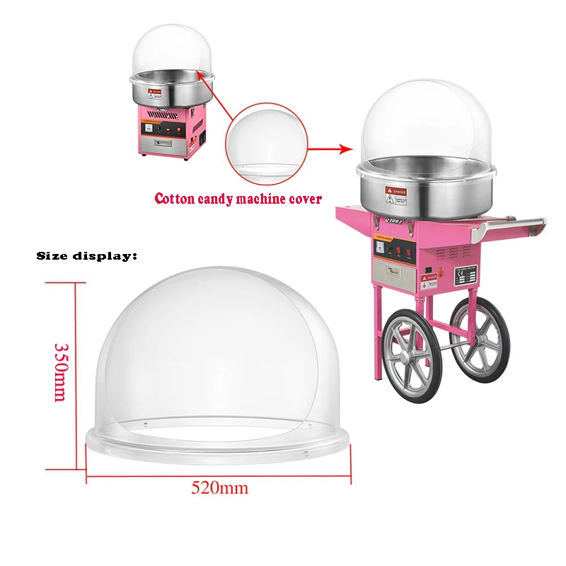 Cotton candy machine Dust cover Transparent cover The bubble Acrylic material 520mm 720mm Candy machine