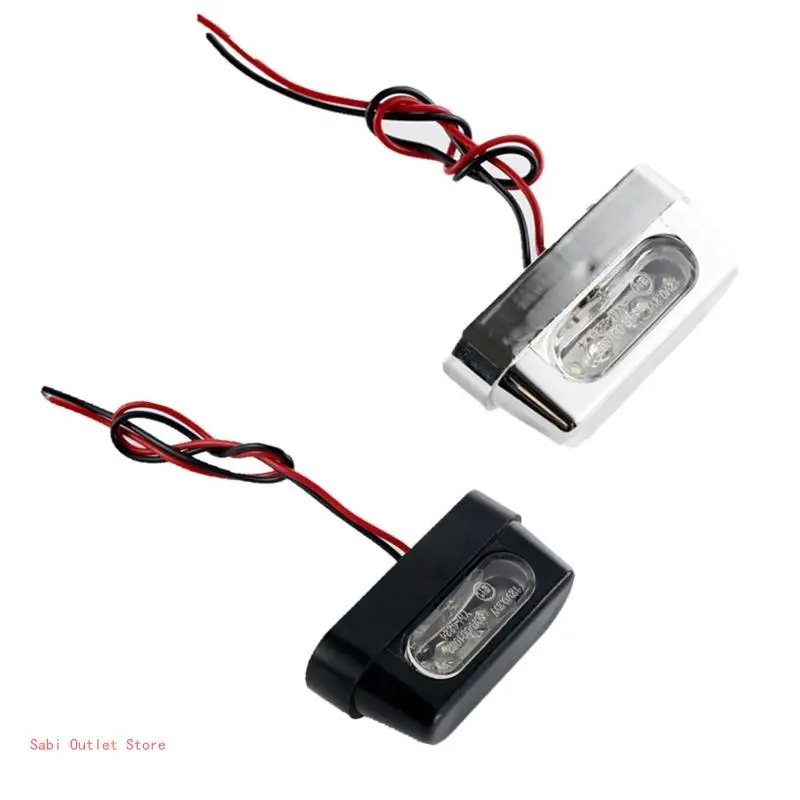 Waterproof Motorcycle License Plate Lamp Rear Tail Light Replacement 12V Mini LED Light Lamp Easy to Install