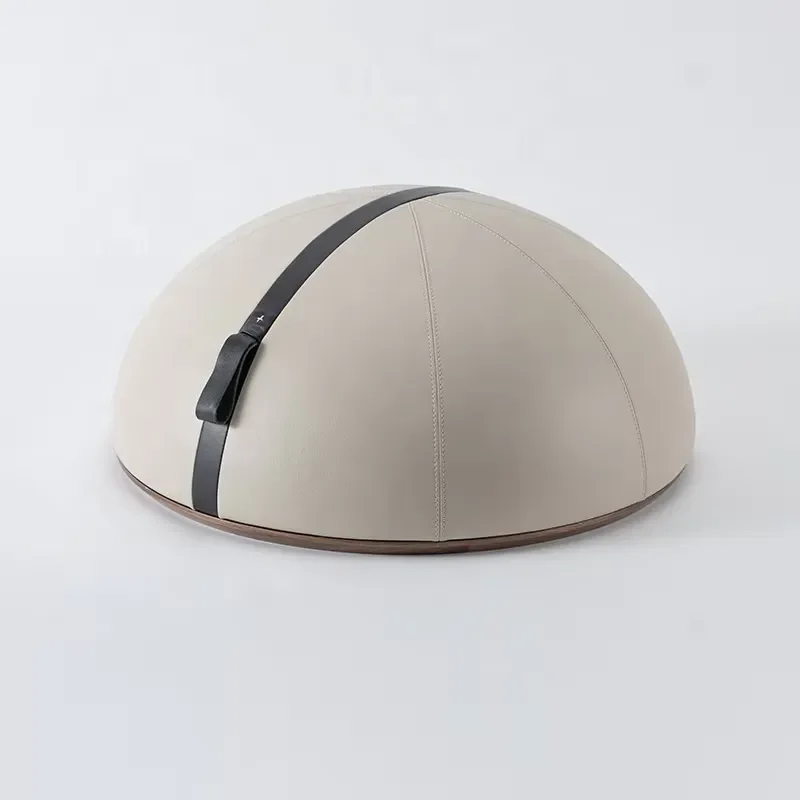 Commercial Dome Balance Trainer Synthetic Leather Solid Wood Base Gym Equipment for Site Renovation Projects Fitness