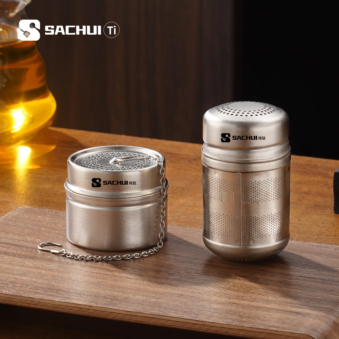 Titanium Tea Strainer Leaves Spice Seasoning Ball Tea Separation Chamber Teapot Cup Tea Infuser Fine Mesh Coffee Filter Teaware