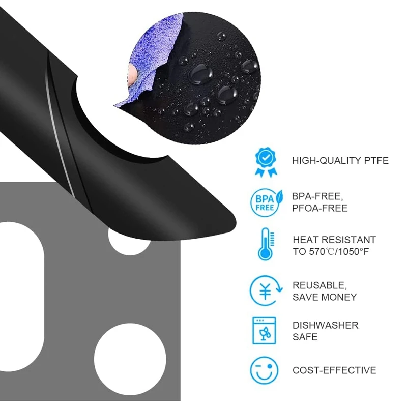 واقيات علوي للموقد لنطاق غاز السامسنج ، أغطية موقد غاز قابلة لإعادة الاستخدام ، أغطية حارق ، غير لاصقة ، عرض سميك