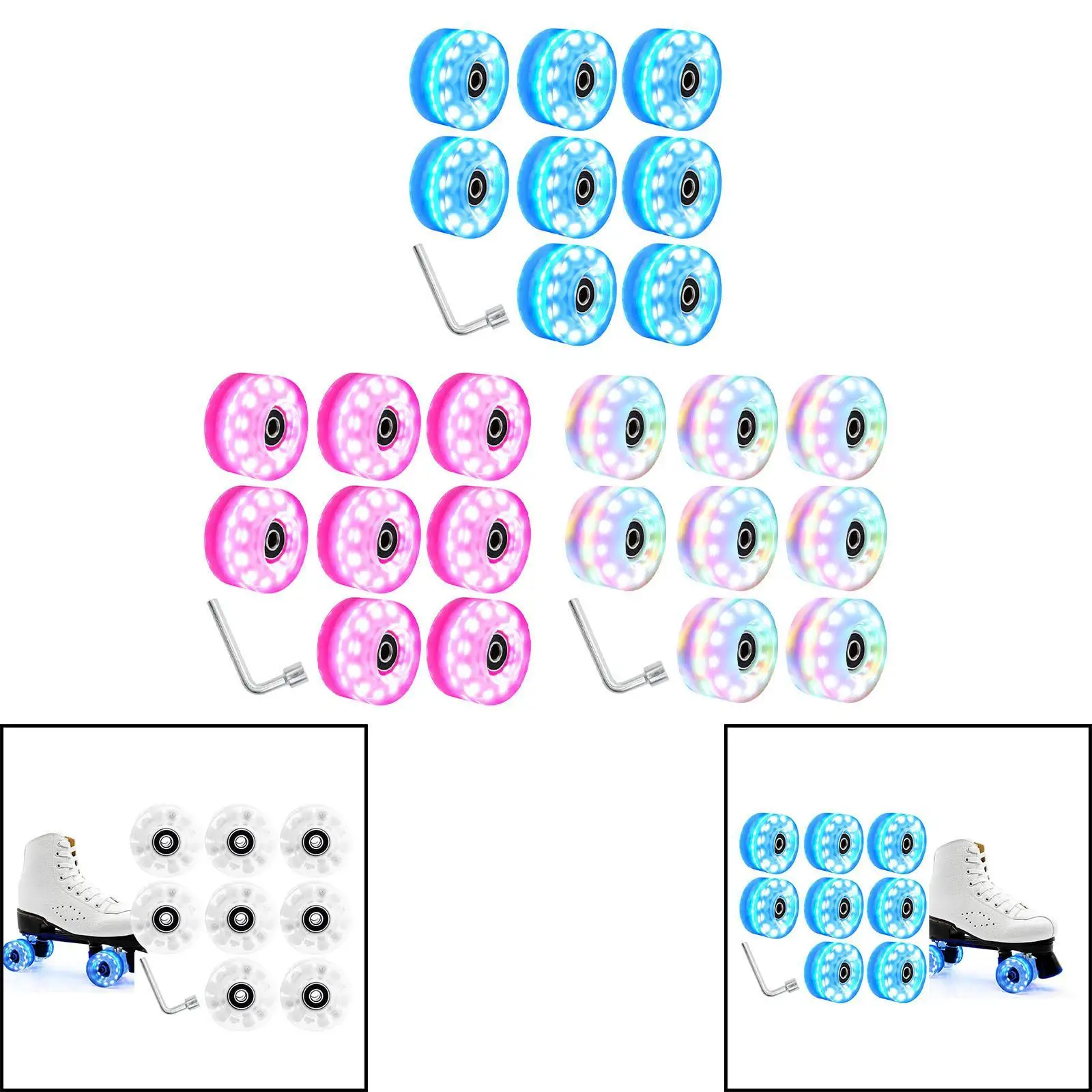 8 pezzi ruote per pattini a rotelle parti 82A durezza 58mm ruote per pattinaggio a rotelle Quad