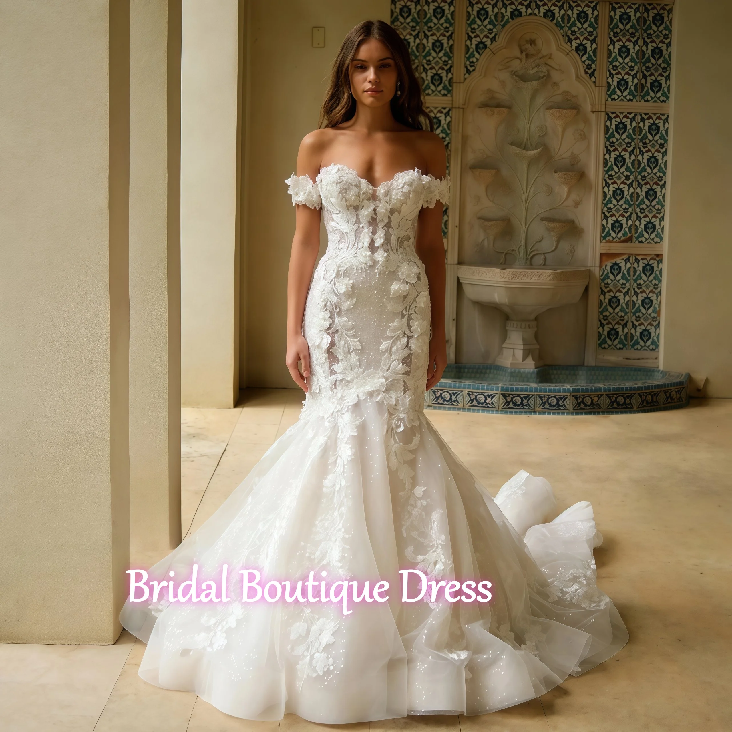 Vestidos De Novia Mermiad sexys con apliques De flores en 3D exquisitos personalizados 2026 Vestido De Novia con hombros descubiertos Vestido De Novia para mujer