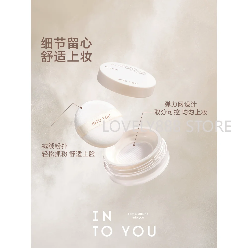 

INTO YOU Loose Powder White Color Fluffy Face Powder Waterproof Matte Setting Finish Makeup Oil-control Professional Cosmetics