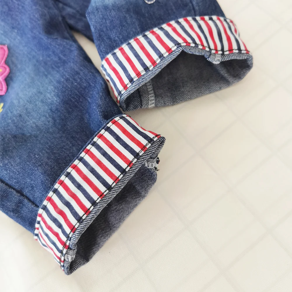 IENENS Baby Girls Overalls Kids Trousers Denim Dungarees Embroidery Butterfly Pants Toddler Infant  Jumpsuit 0-4 Years Clothes