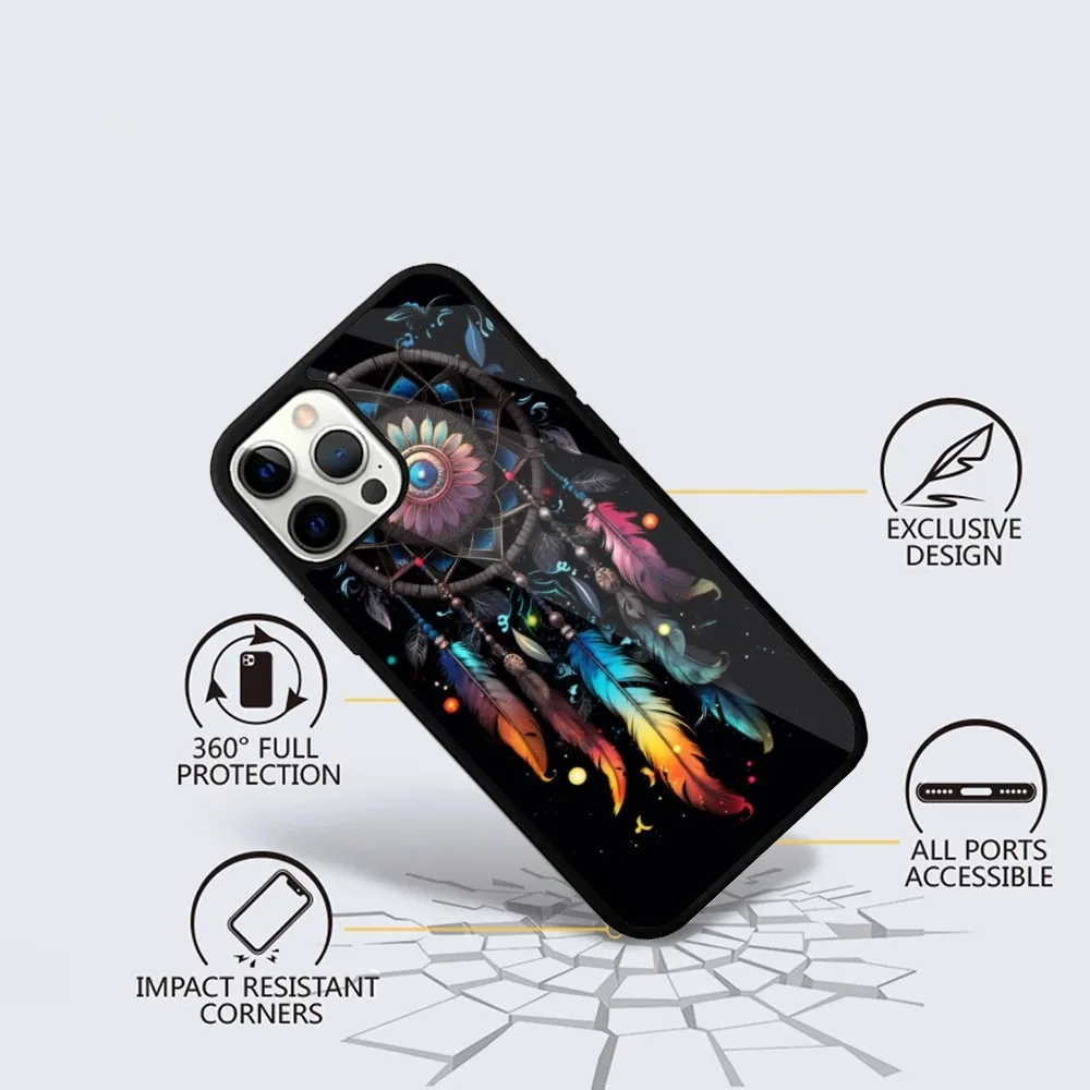 Feather Dreamcatcher   Phone Case For iPhone 15,14,13,12,11,Plus,Pro,Max Mini Magsafe Magnetic Wireless Charging