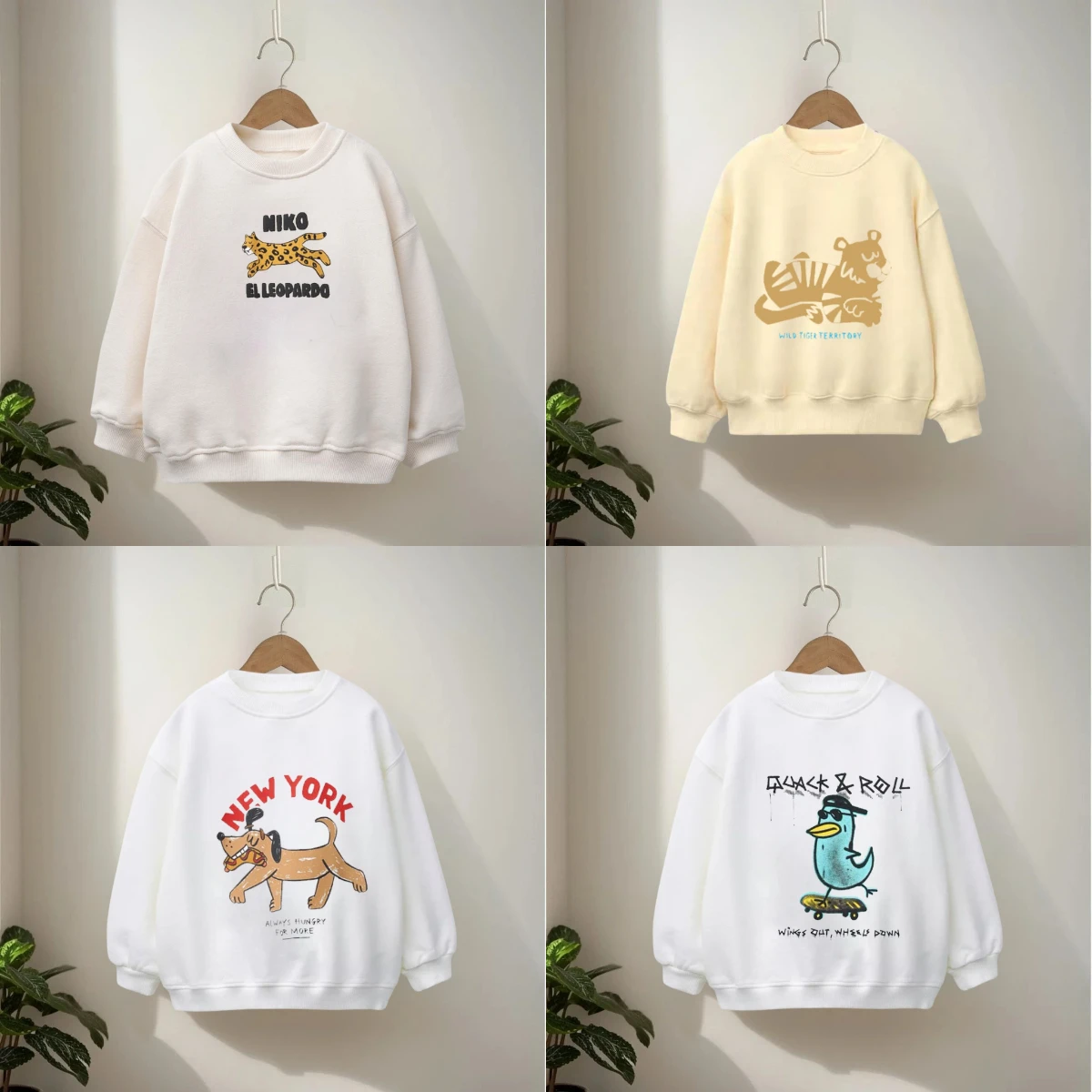 Spring/fall Children Clothing Sweatshirt Long Sleeved Tops Loose Casual Animal Print Kids Hoodie Crewneck Fashion Boys Clothes