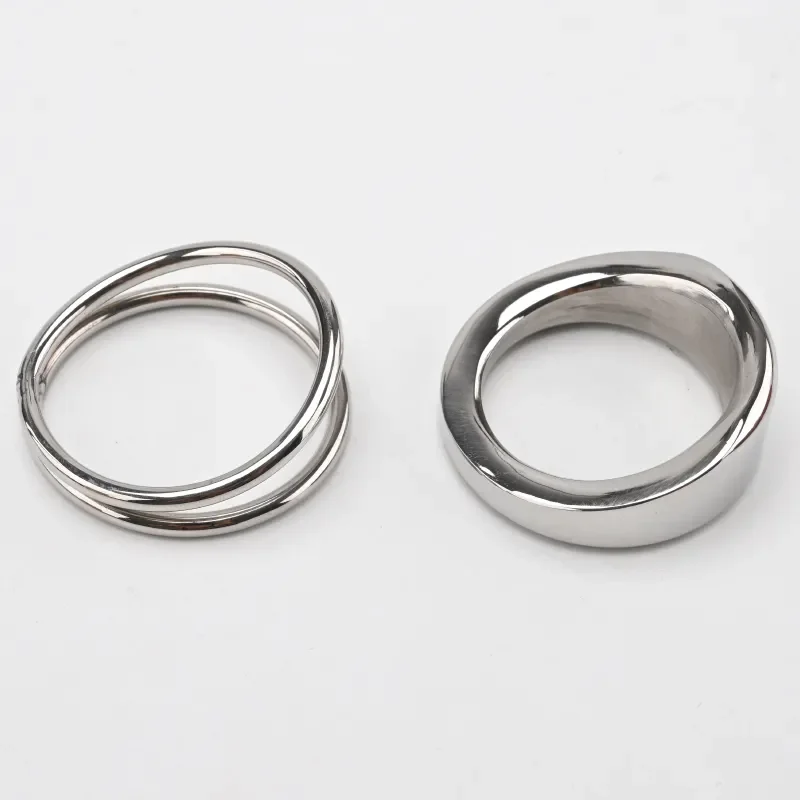 1pcs Men's Silicone Toggle Stainless Steel Metal Rings