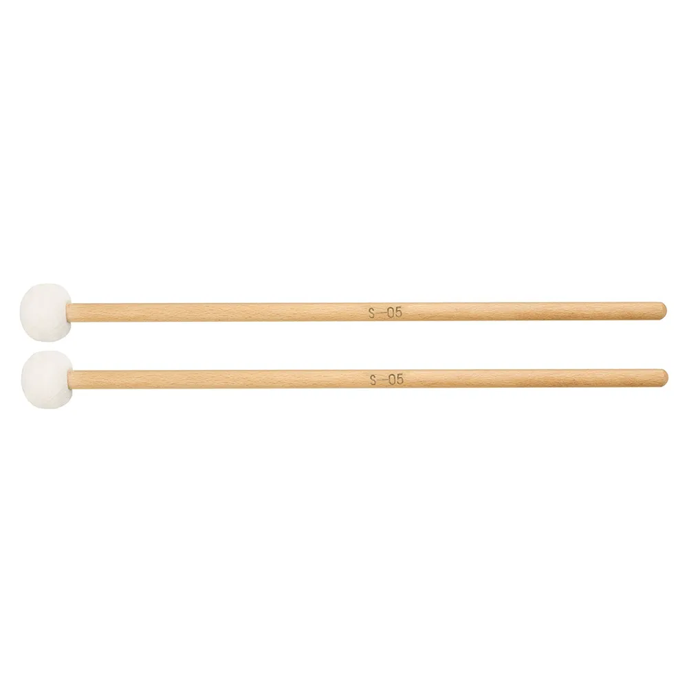 1Pair Solid Wood Handle Timpani Mallets with Premium Felt Heads for Rich Sound Rhythmic Clarity All-Around Playing Musical