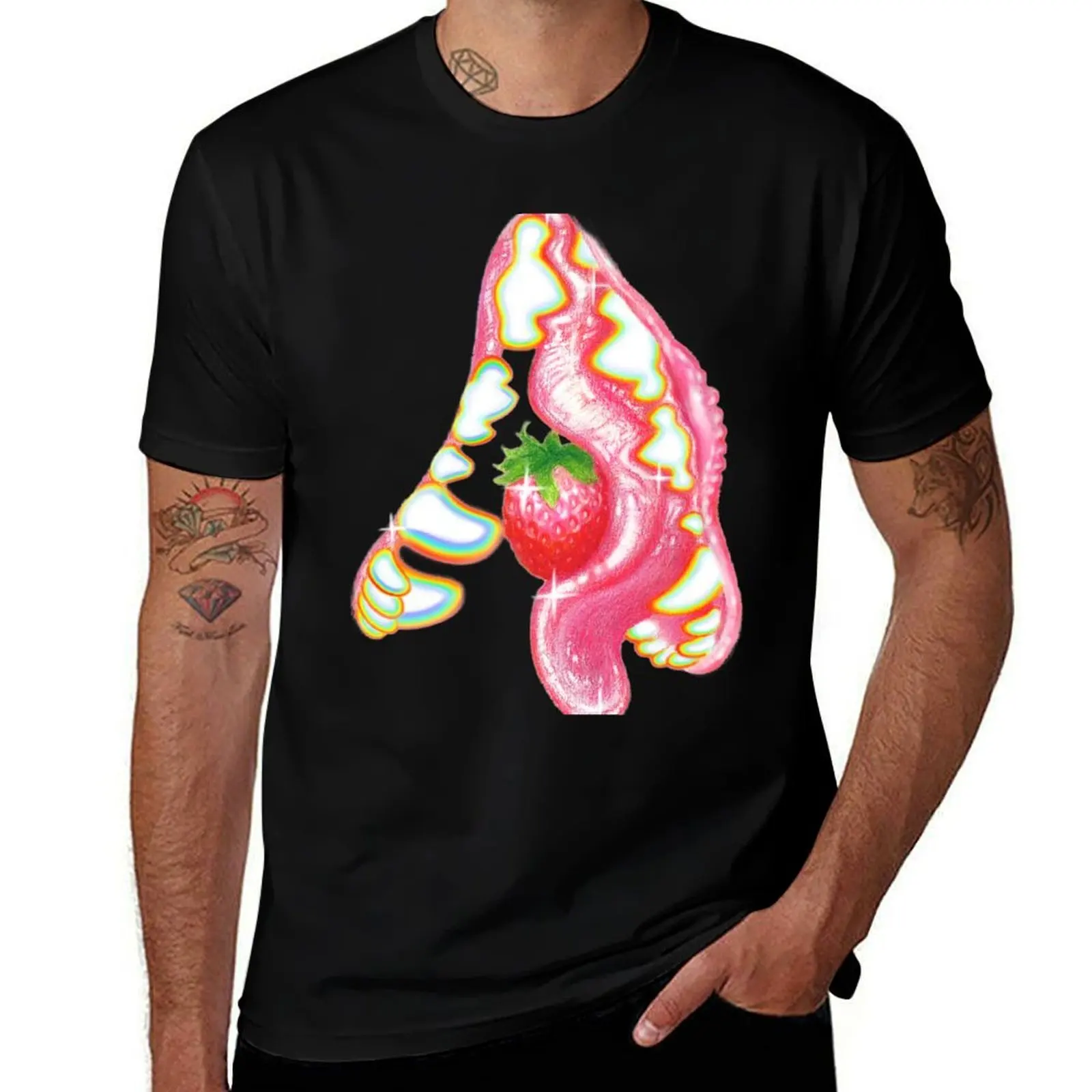 

Strawberry (just the mouth) T-Shirt cute clothes Luxury man for a boy anime clothes mens t shirt