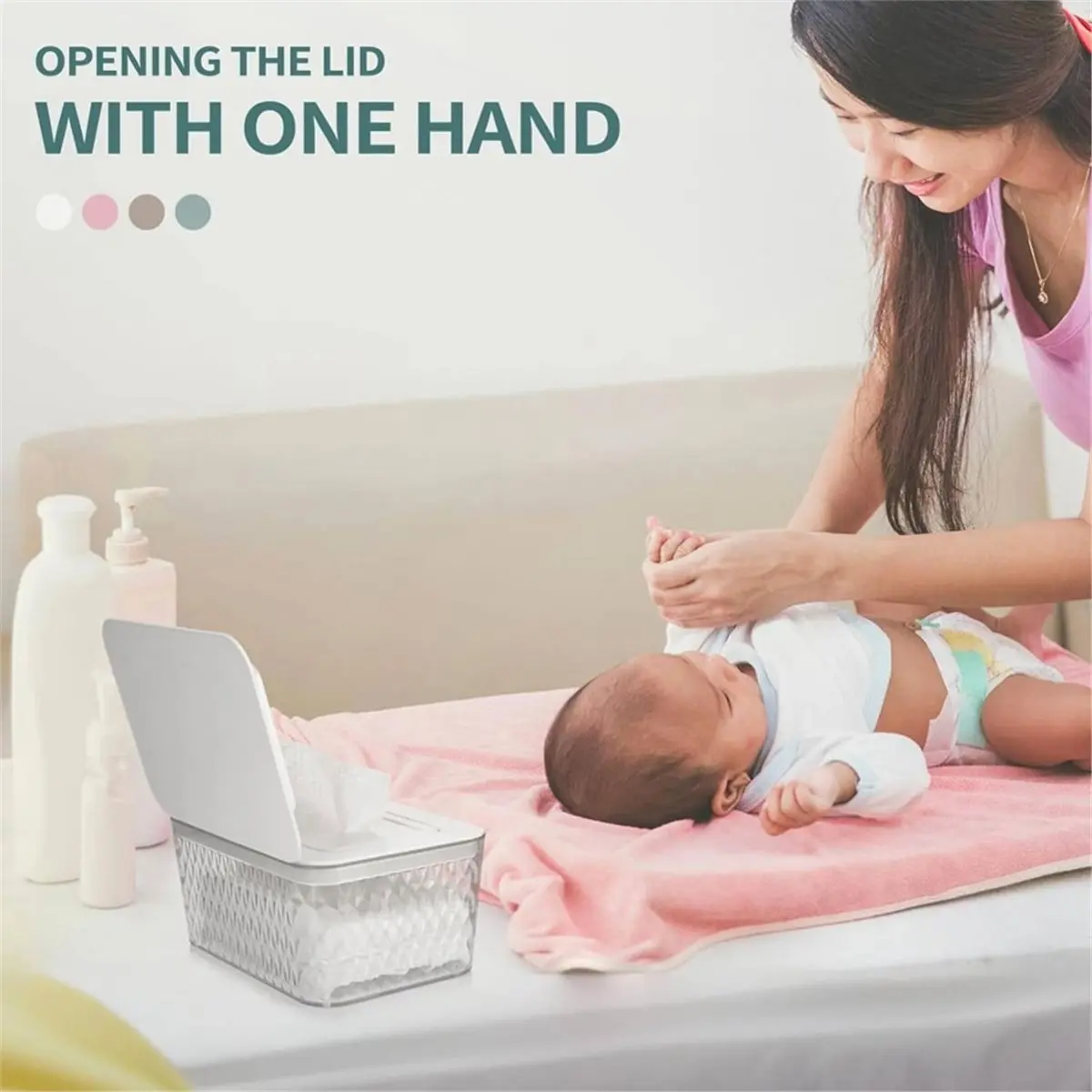 Wipes Dispenser,Wipe Holder for Baby & Adult, Seal-Designed Wipes Container for Bathroom Keep Diaper Wipes Freshs