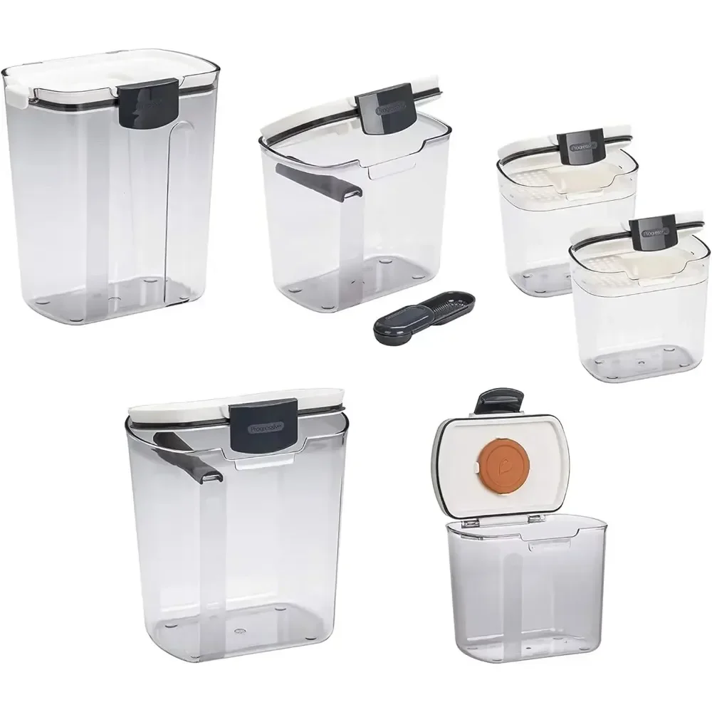 

International Prepworks ProKeeper Kitchen Clear Plastic Sugar Storage Container Set, 6 Piece