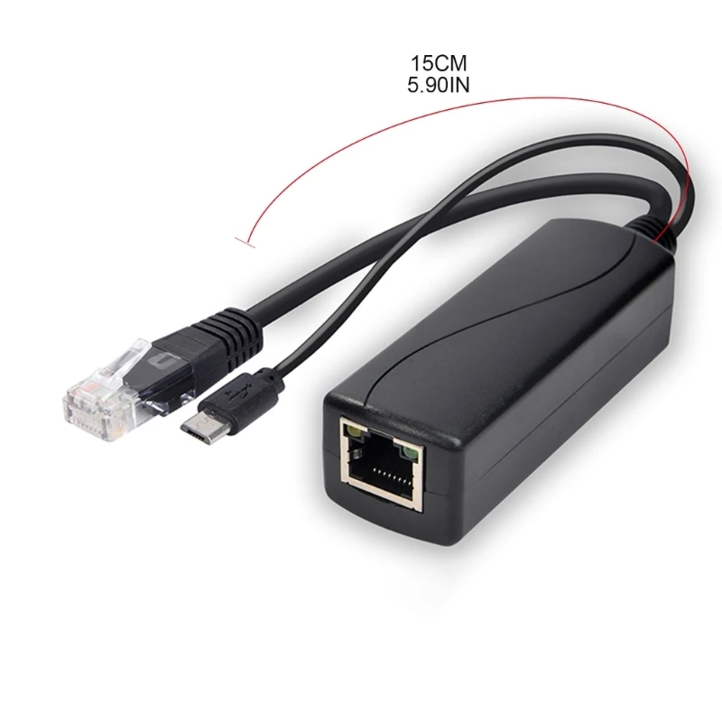 POE Splitter 48V zu 5V MicroUSB Power Over Ethernet Adapter Kabel Injektor R2LB