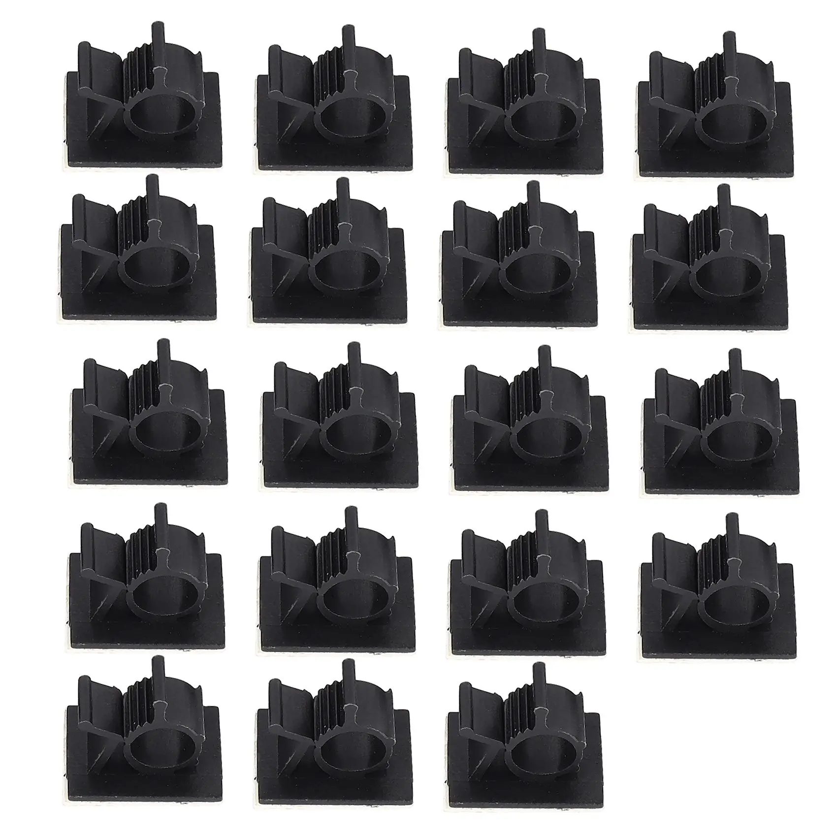 20Pcs Black Adjustable Plastic Cable Self Adhesive Car Wire