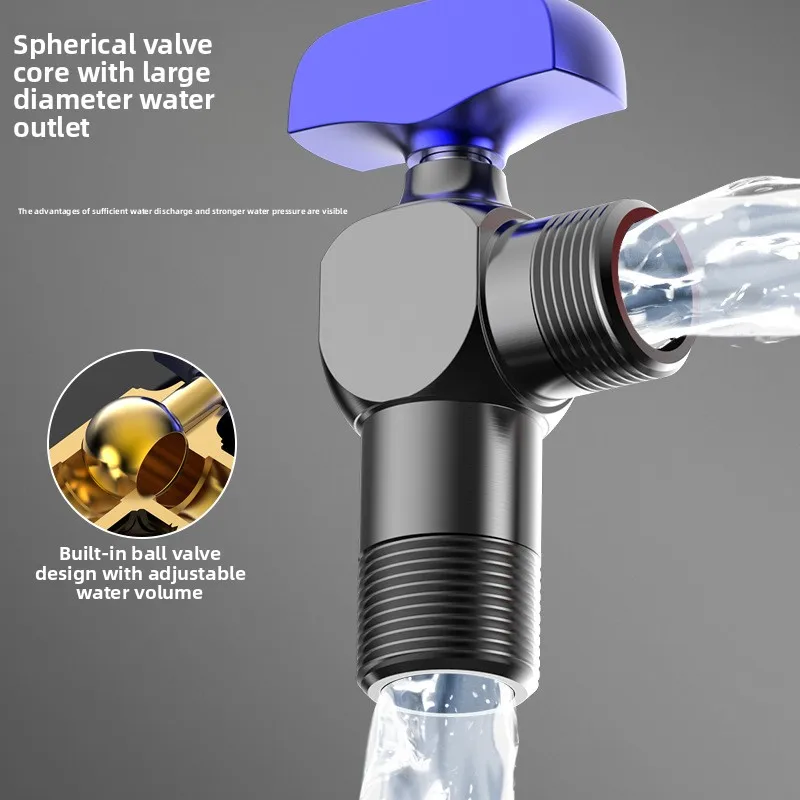 Water heater ball valve full open angle valve copper hot and cold water special ball valve triangle valve4Points