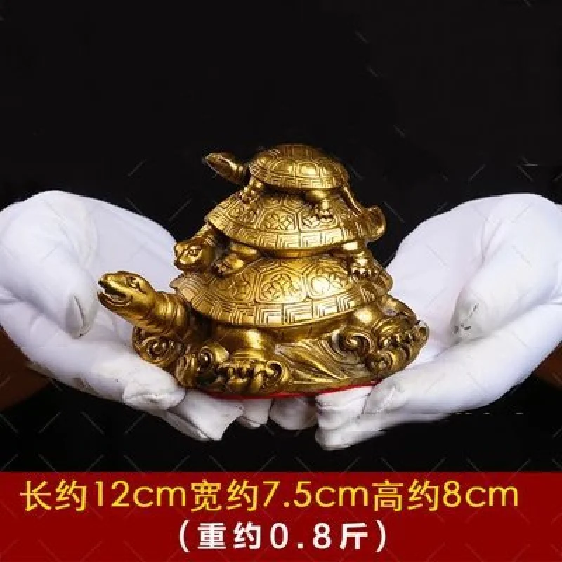 

[Copperware] Brass Three Generations Turtle Ornament Gift Copper Turtle Longevity Turtle Millennium Turtle Home Decor Decoration