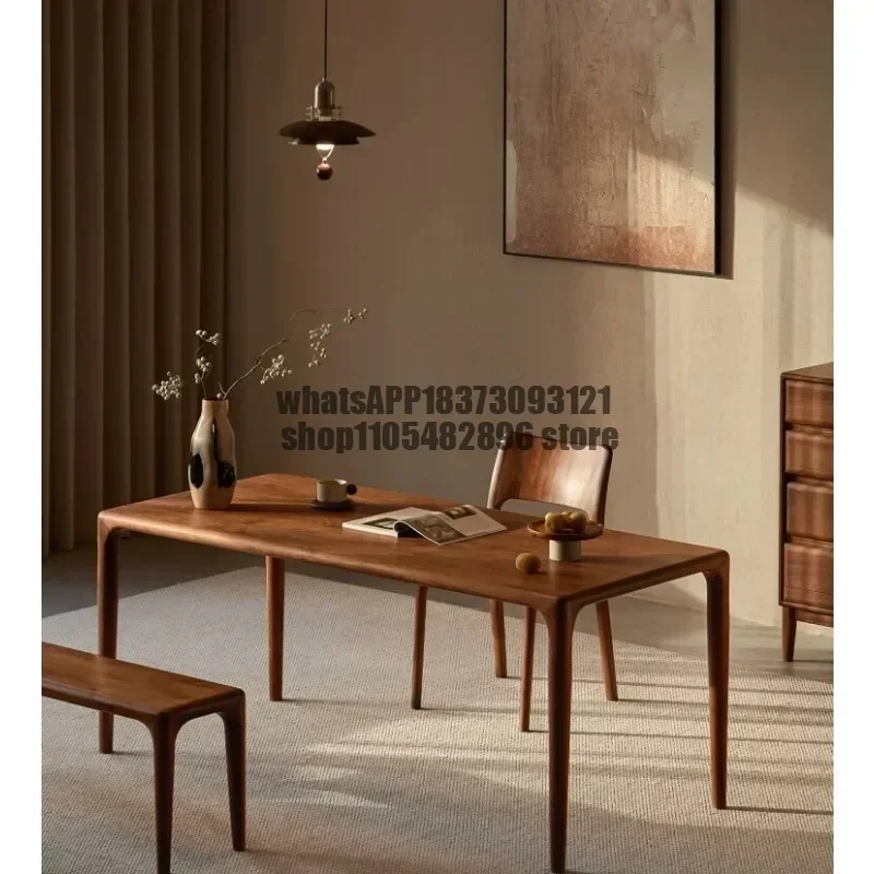 Black walnut solid wood tenon and mortise dining table living room large board table