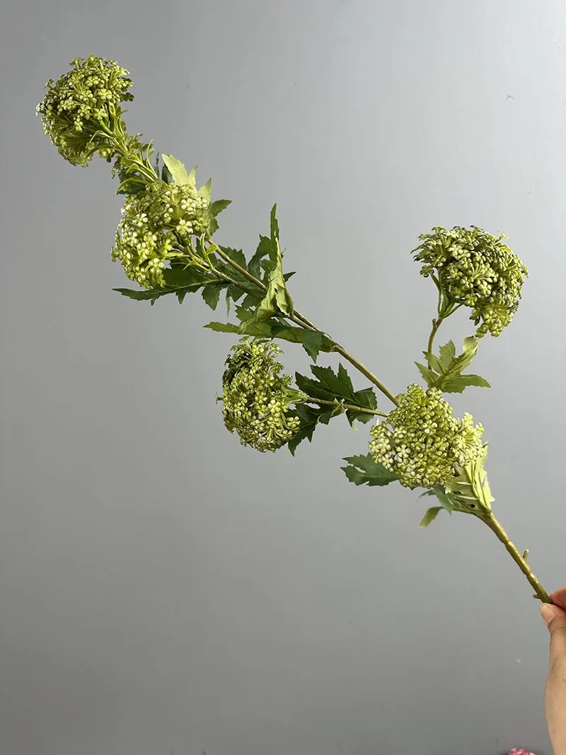 4/5 Stück Simulations-Schneeballzweig mit 6 Köpfen, Kunststoff-Lila-Blumen, Künstliche Holz-Hortensie, Kunstblume, Schlafzimmerdekoration – Detail 5