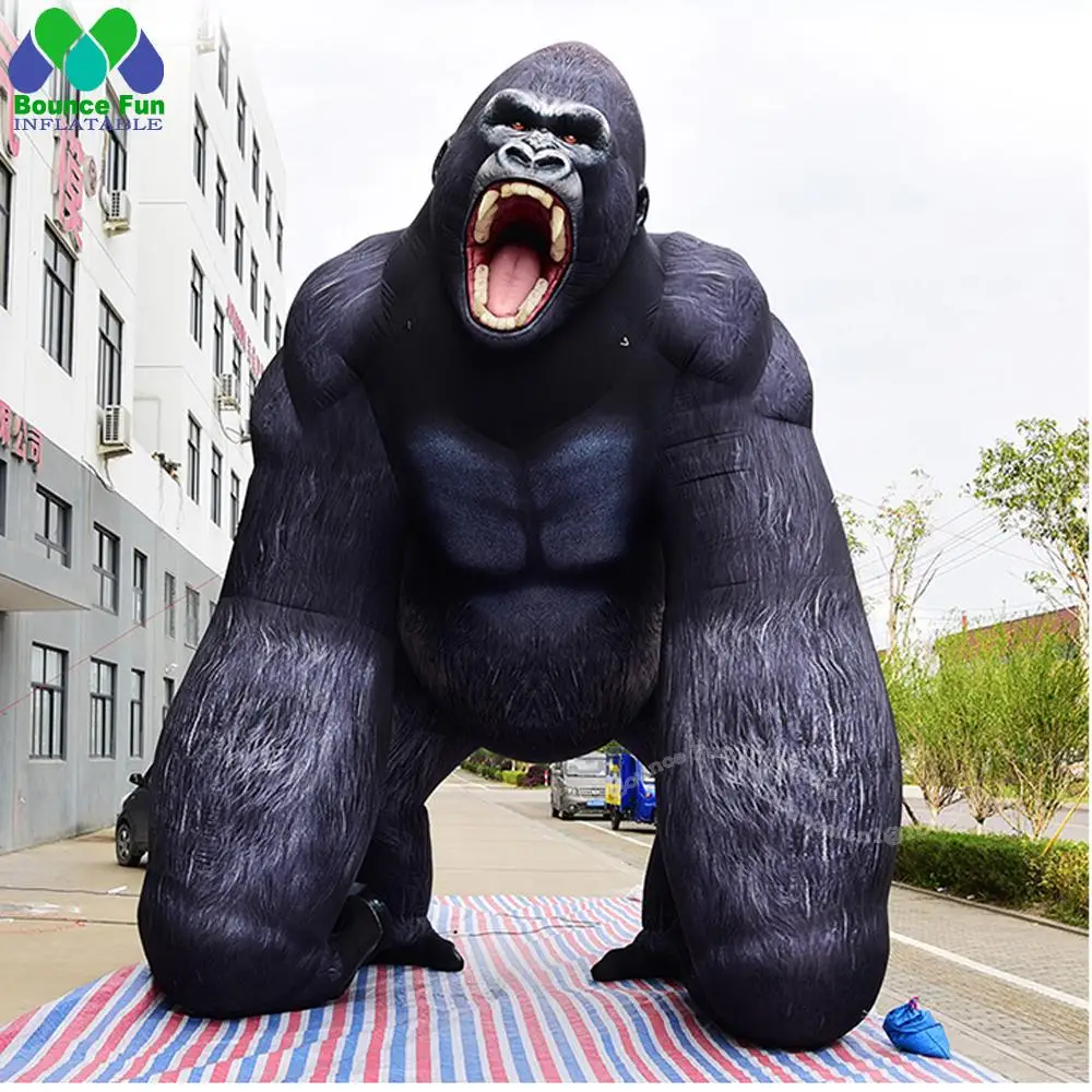 Giant Black Inflatable Gorilla Customized 6m High Huge Inflatables animal For Outdoor Event Festival