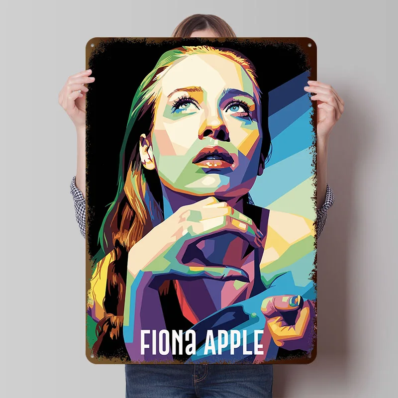 Fiona Apple Portrait Poster Customized Vintage Metal Signs Wall Art Retro Tin Plaque for Bedroom Decorations Room Accessories