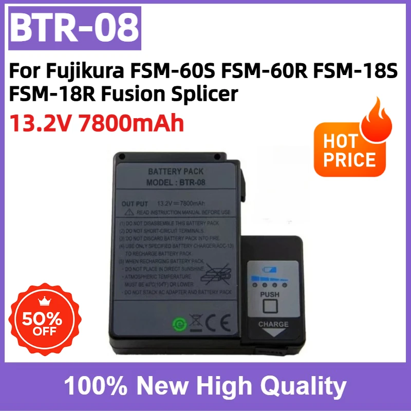 BTR-08 Replacement Battery Pack 13.2V 7800mAh Lithium-ion for Fujikura FSM-60S FSM-60R FSM-18S FSM-18R Fusion Splicer