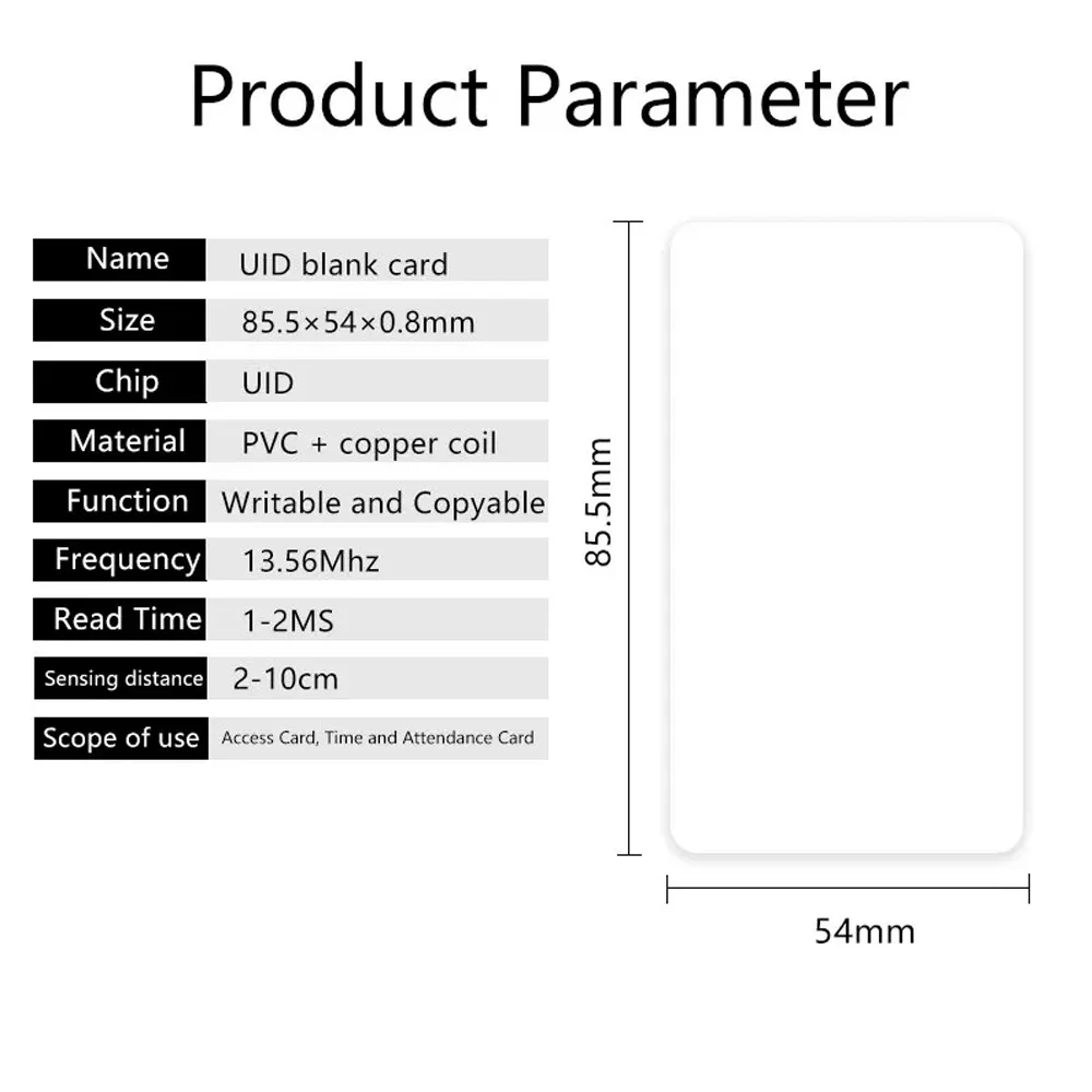 Scheda UID 13.56MHz blocco 0 settore scrivibile IC Token Clone modificabile Smart Keyfobs Key tag 1K S50 RFID controllo accessi