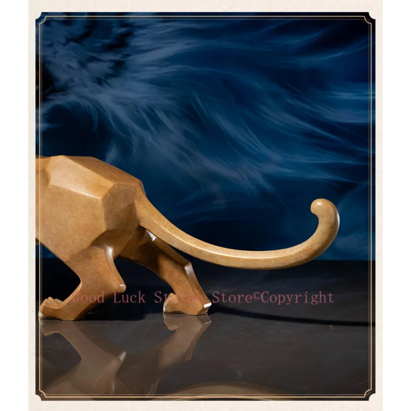 66cm large Europe America 2026 NEW Original lucky flash Jaguar tiger bronze Sculpture home office business animal TOP Ornament view 3