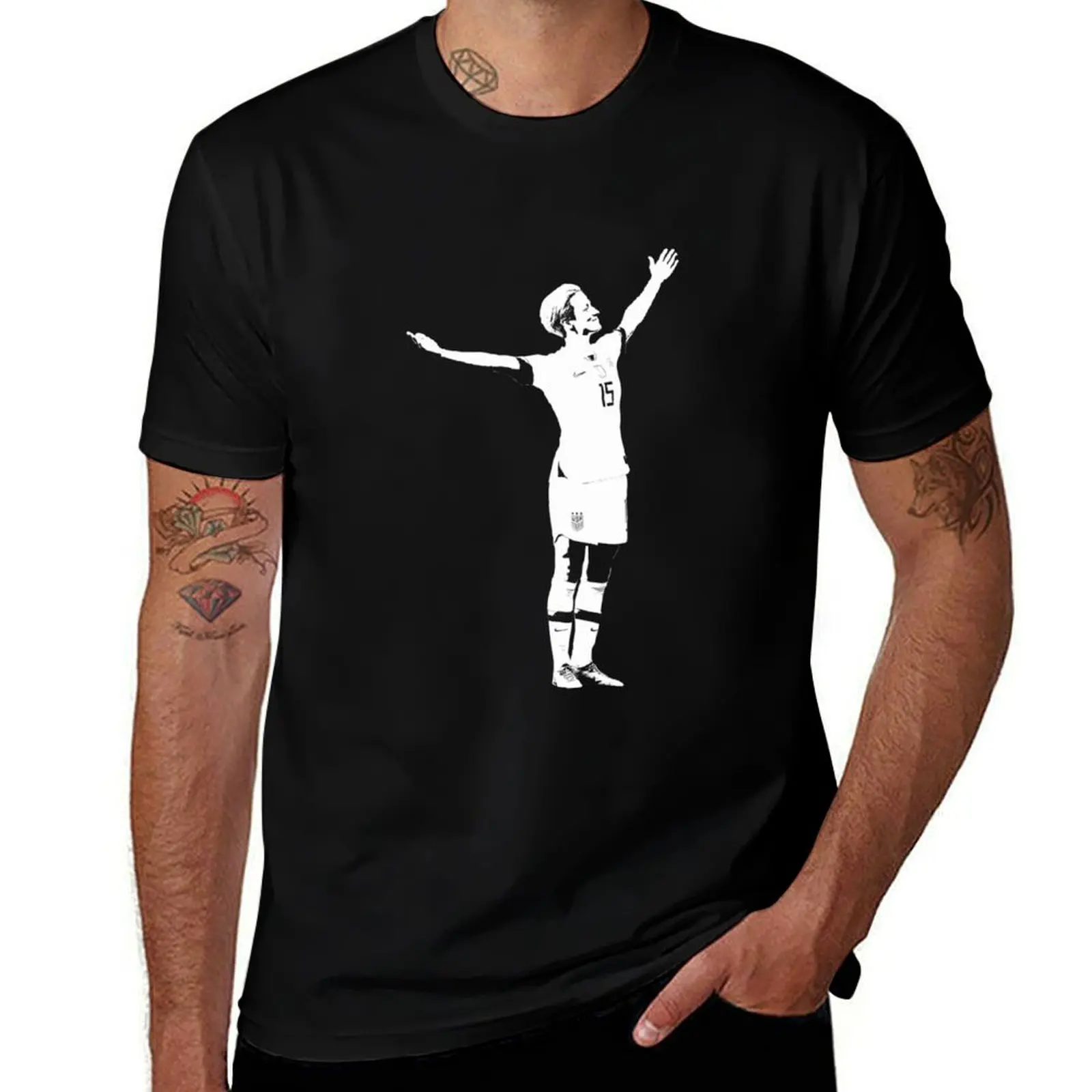 

Megan Rapinoe The Victory Pose White Stencil T-Shirt t shirts for man graphic funny t shirt man luxury