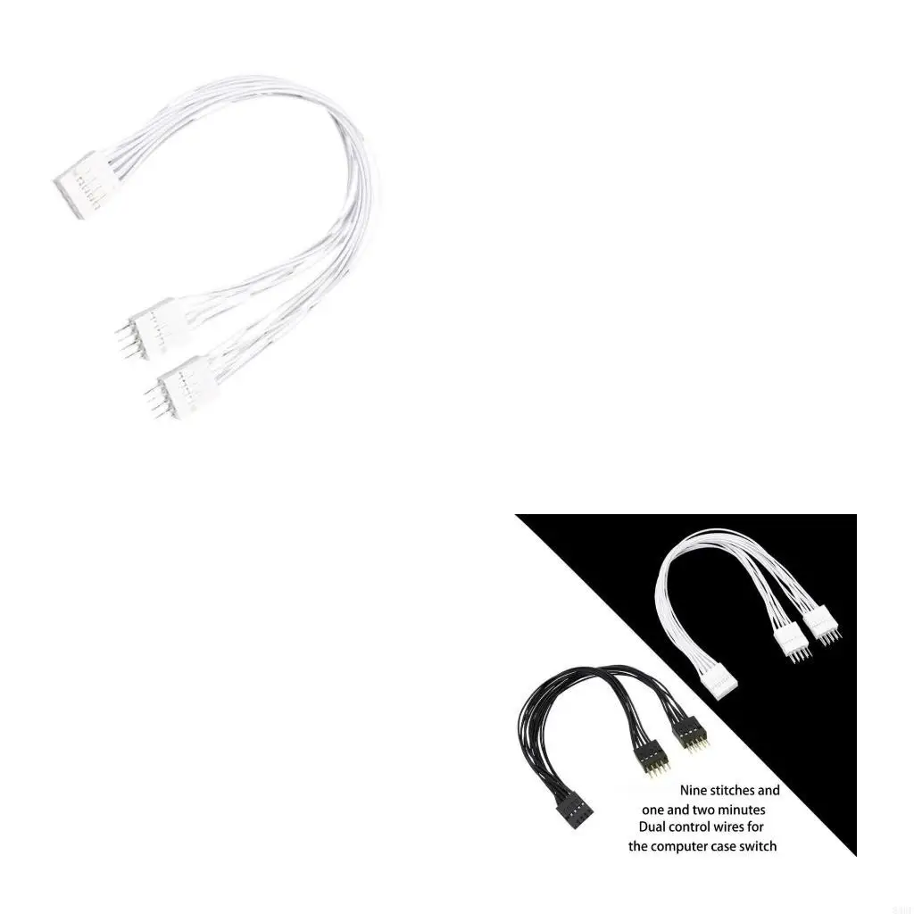Mainboard 9Pin Header 1 to 2 Extension Adapter Converter Female to 2 Male 83CF