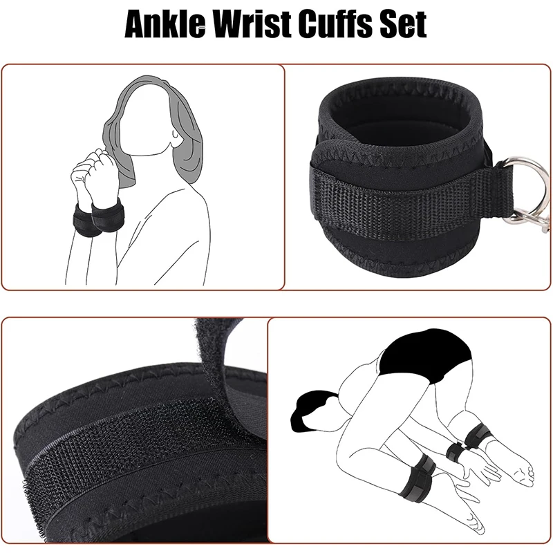 ملحق جنسي لا هزاز 18 سرير جنسي ضبط النفس BDSM عبودية مفتوحة الساق الكاحل الأصفاد الأزواج ألعاب الكبار أصفاد النايلون ألعاب الجنس #3