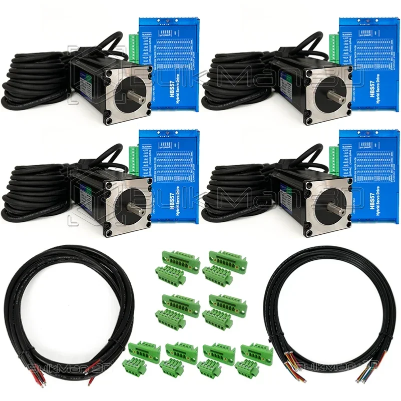 2.2N สเต็ปเปอร์มอเตอร์แบบมีลูปปิดพร้อมไดรเวอร์มอเตอร์สเต็ปเปอร์ HBS57ขั้วต่อสายเคเบิลซีเอ็นซีสำหรับเราเตอร์และเครื่องพิมพ์3D