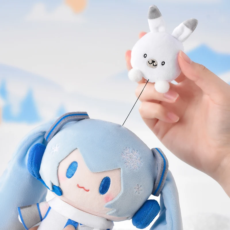 15 ซม.Hatsune Miku Snow Series ตุ๊กตาตุ๊กตา Kawaii รุ่น Q Plushies กระเป๋าเป้สะพายหลังของเล่นตัวเลขการกระทําพวงกุญแจกระเป๋าจี้ของเล่นของขวัญ