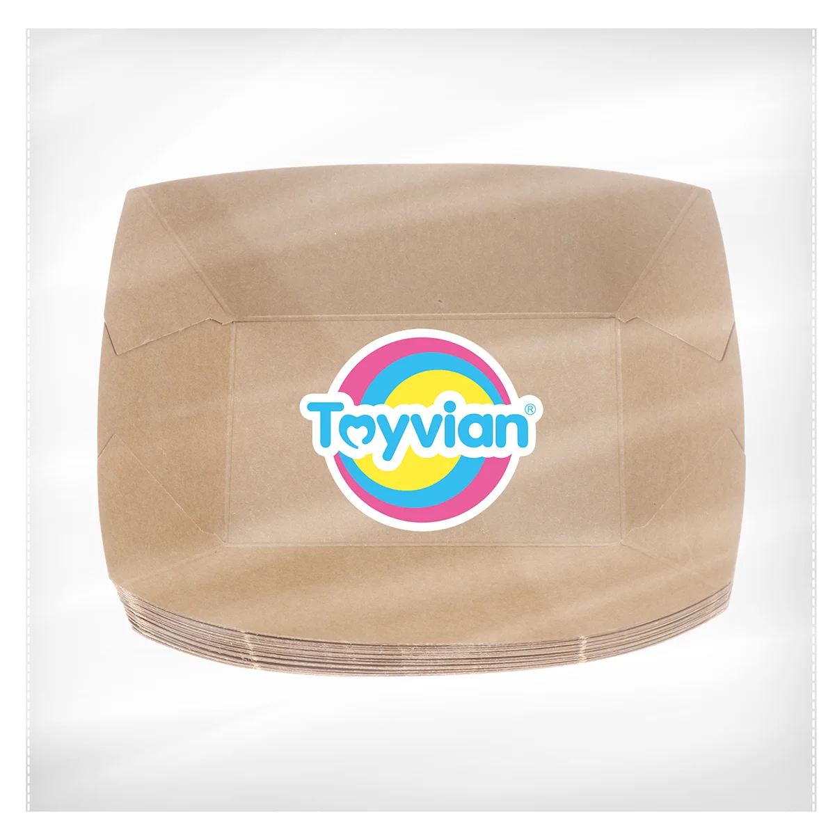 Toyvian 50PCS Take Out Containers Easy Fold Box Kraft Paper Box Lunch Salad Carton for Party