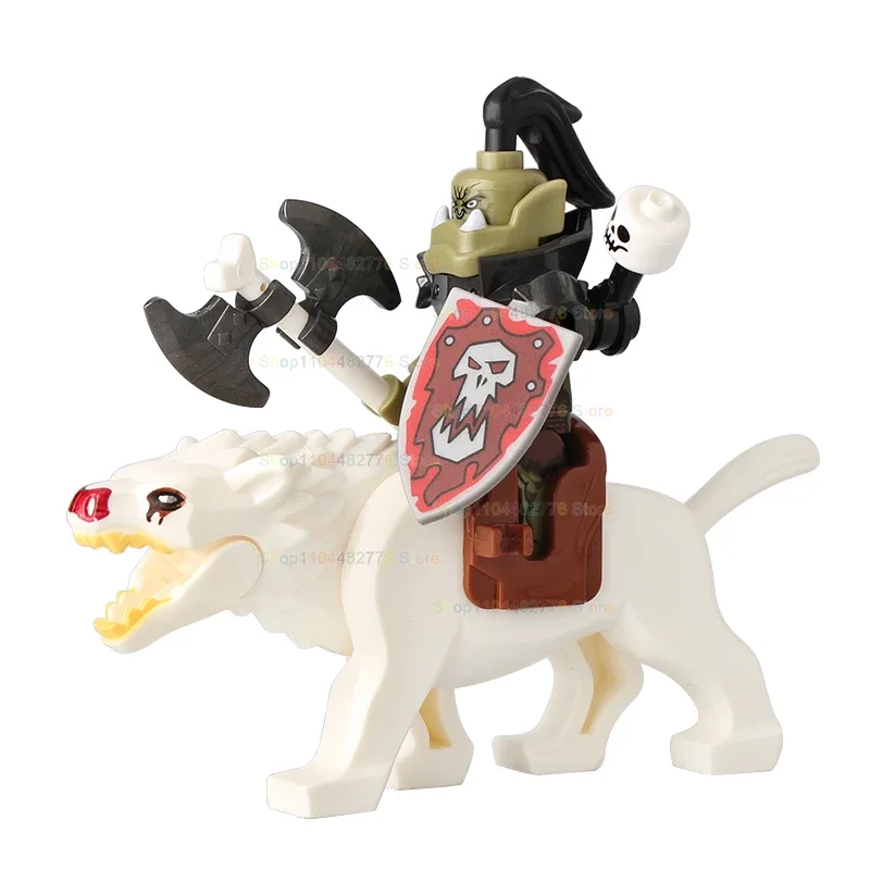 

Animals Wolf Mounts Orcs Cavalry Soldiers Skeletons Person Medieval Building Blocks Action Figures Weapons Toys Gifts