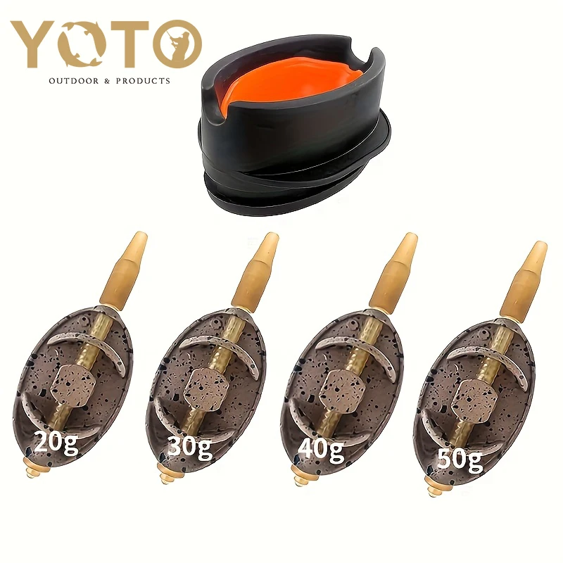 مجموعة أدوات تغذية صيد سمك الشبوط بأوزان من سبائك الزنك (0.71 أونصة/1.06 أونصة/1.41 أونصة/1.76 أونصة) مع قالب تحرير سريع