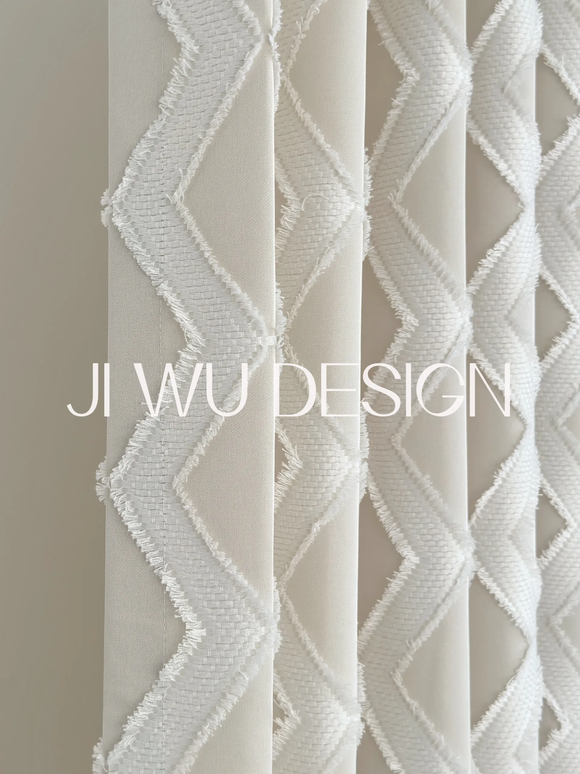 Customized High-end French Cream Gloss Three-dimensional Woven Jacquard Curtains for Living Room and Bedroom Partition Curtains