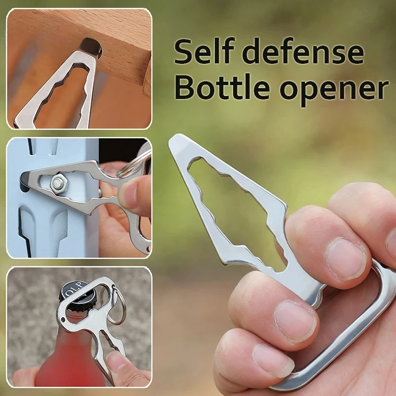 Selbstverteidigungswaffen Outdoor EDC Überlebenswerkzeug Verteidigung Persönlicher Schlüsselanhänger Stinger Flaschenöffner Schraubenschlüssel für Männer Frauen – Detail 1