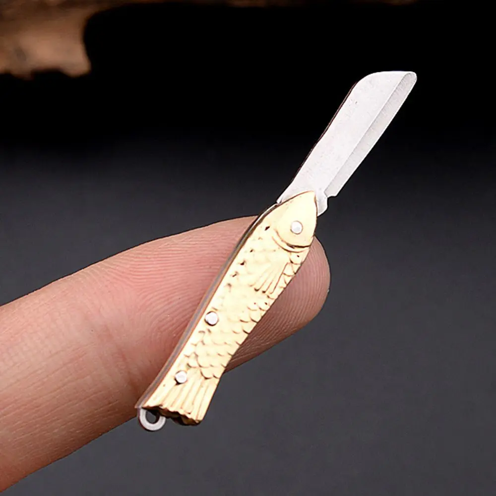 Self Defense Tool Carton Opener Stainless Steel School Office Supplies Keychain Multifunction Mini Folding Knife Skin-Peeler