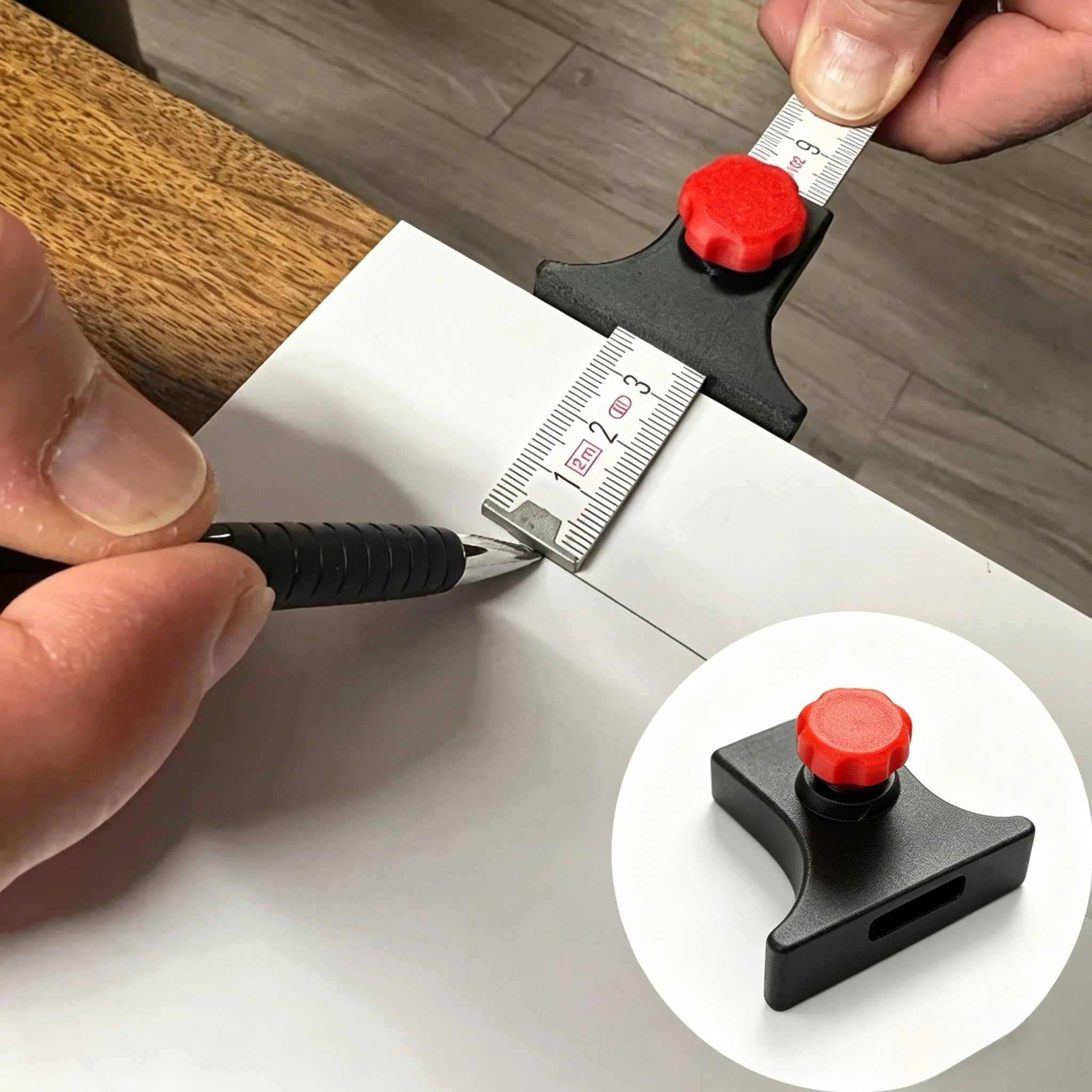 Multi-Function Folding Ruler Stop Block Precision Positioning Woodworking Measuring Tool Time-Saving