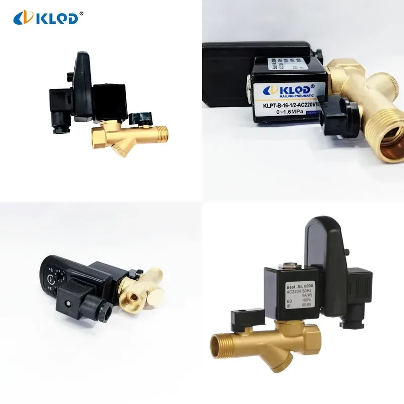 1/2 Electronic Drain Valve AC220V 16 Bar High Pressure Automatic Condensate Drain Valve for Compressed Air System -