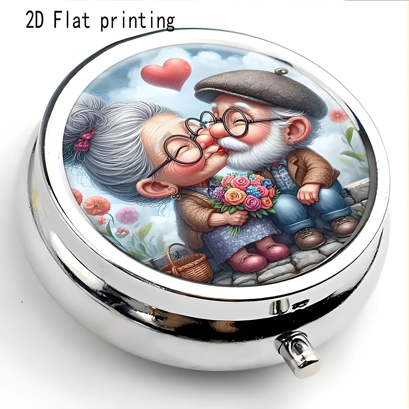 Medicine Box with Valentine's Day Design and Warm Love Theme. Portable Small Medicine Box. Exquisite Small Jewelry Box. Compartmentalized Storage for Ultra-Small Items. Thoughtful Gift for Outdoor Activities - Creative Storage Box - Compact and Practical for Personal Use and Gift-Giving