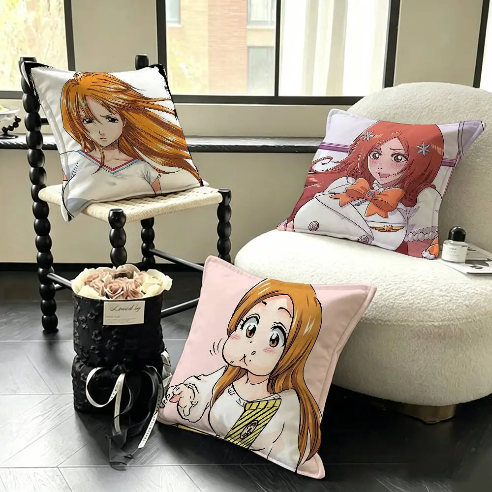 Inoue O-Orihime B-BLEACH Various Sizes Square Pillow Case For Car Home Bedchamber Decor