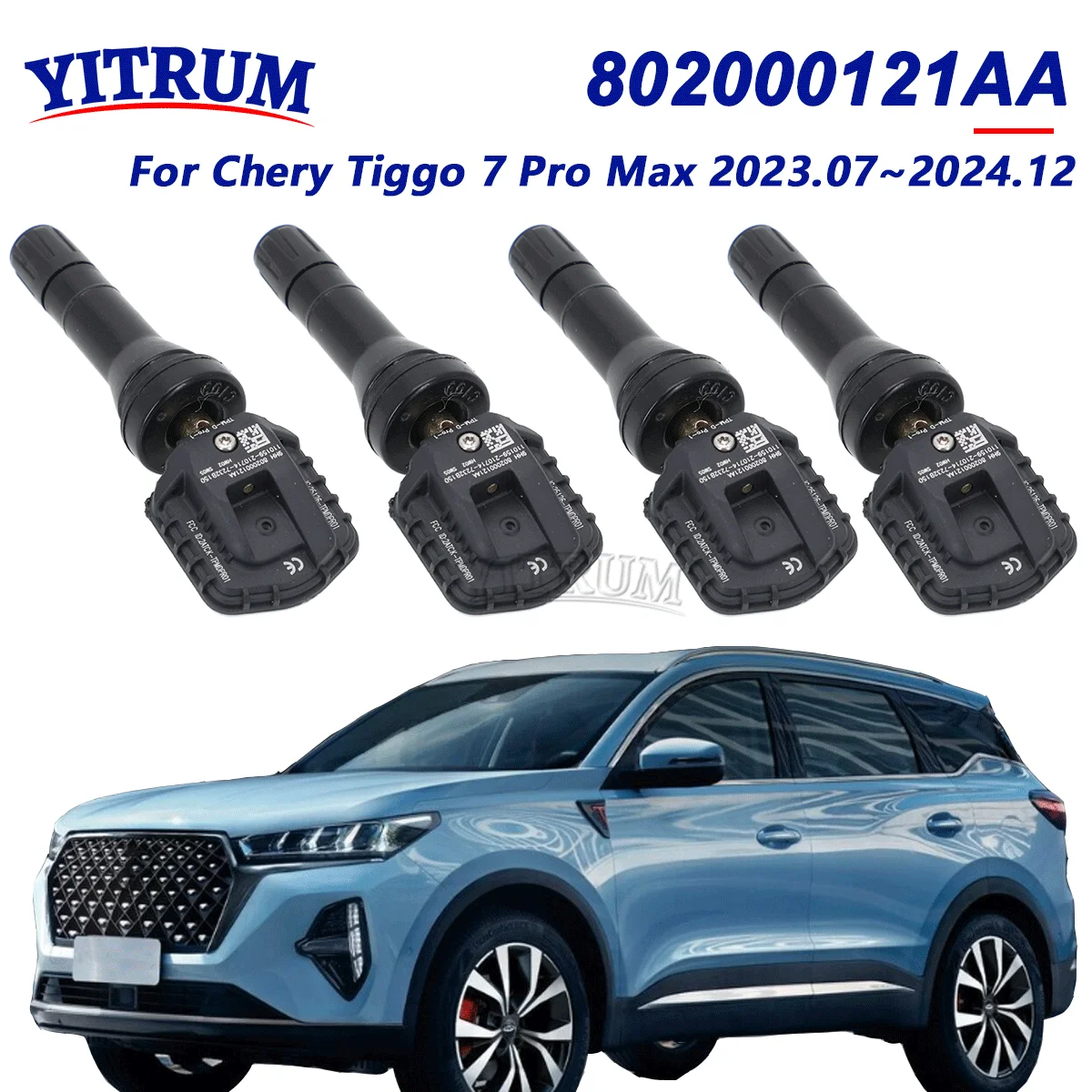 

4PCS TPMS Sensor For Chery Tiggo 7 pro Max 2023/07-2024/12 802000121AA Tire Pressure Monitoring System 433MHz