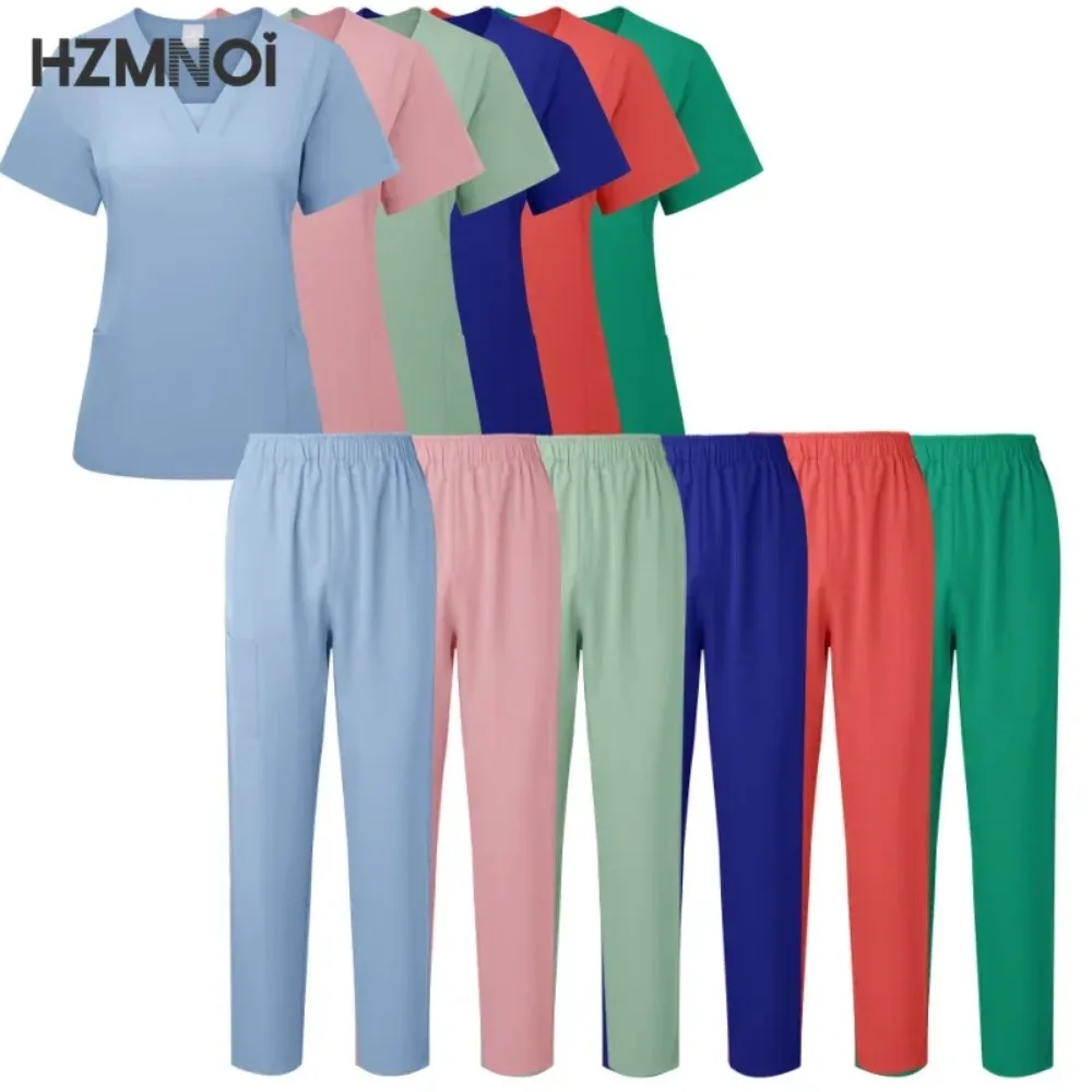 Scrubs Medical Uniforms Woman Multicolour SPA Beauty Uniform Dentist Veterinary Work Clothes Pharmacy Clinic Scrub Set New Suits