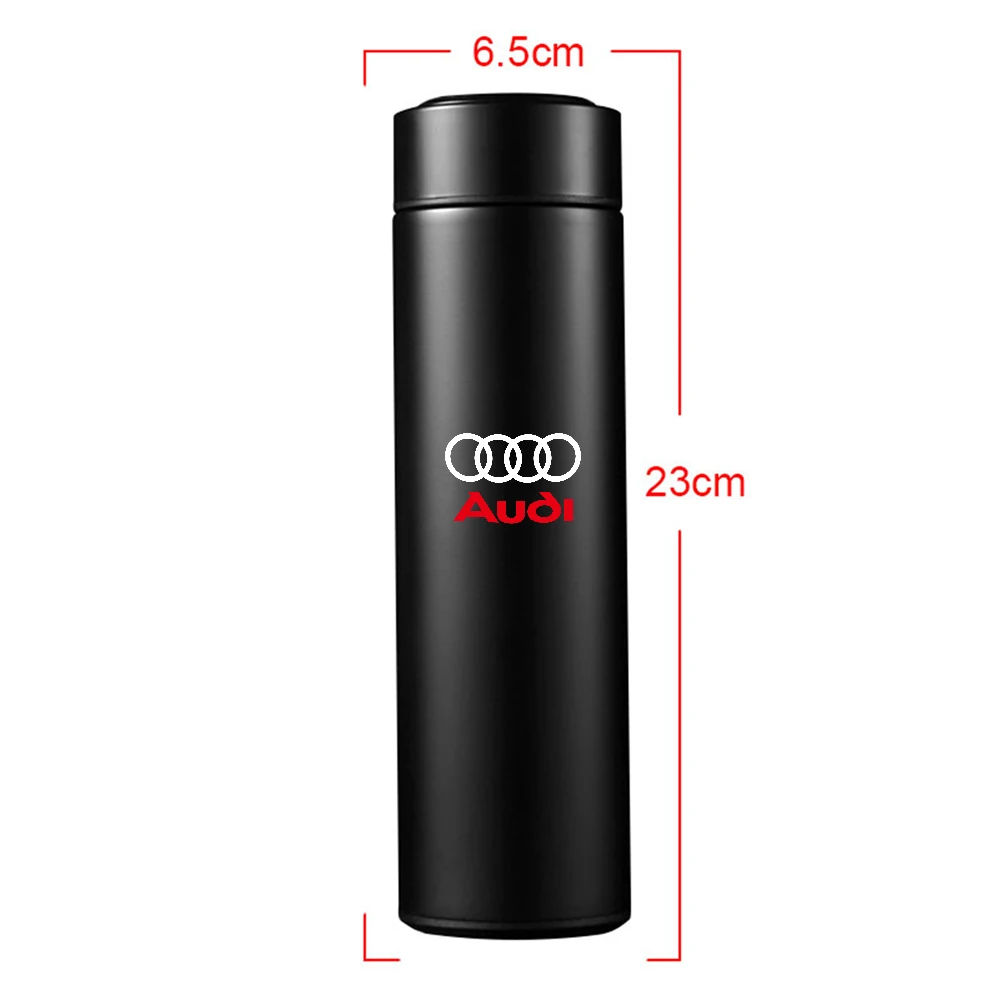 Rvs Intelligente Thermos Cup Temperatuur Display Thermosfles Voor Audi A3 8P 8V A6 C8 C7 A4 B7 Sline A8 A5 Q3 Q5 RS