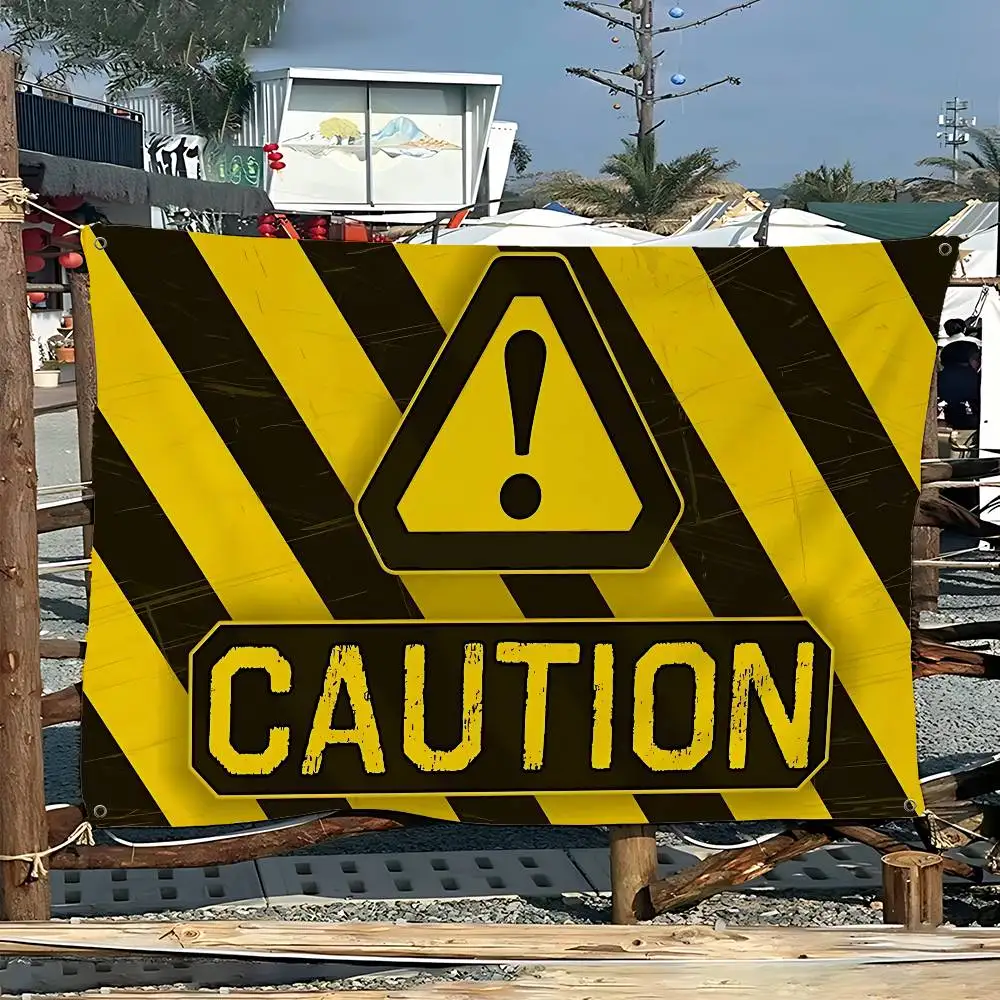 Warning Sign DIY Flag For Family Group Photo Living Room Home Dorm Decor Wall Art Decor Banner