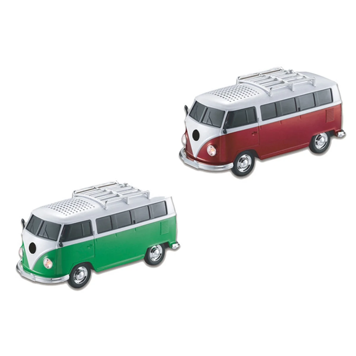 Colorful Mini Bluetooth Speaker Car Shape Mini Bus Speaker Support Fm +U Disk Insert Card Mini Bus Shape Loudspeak Red