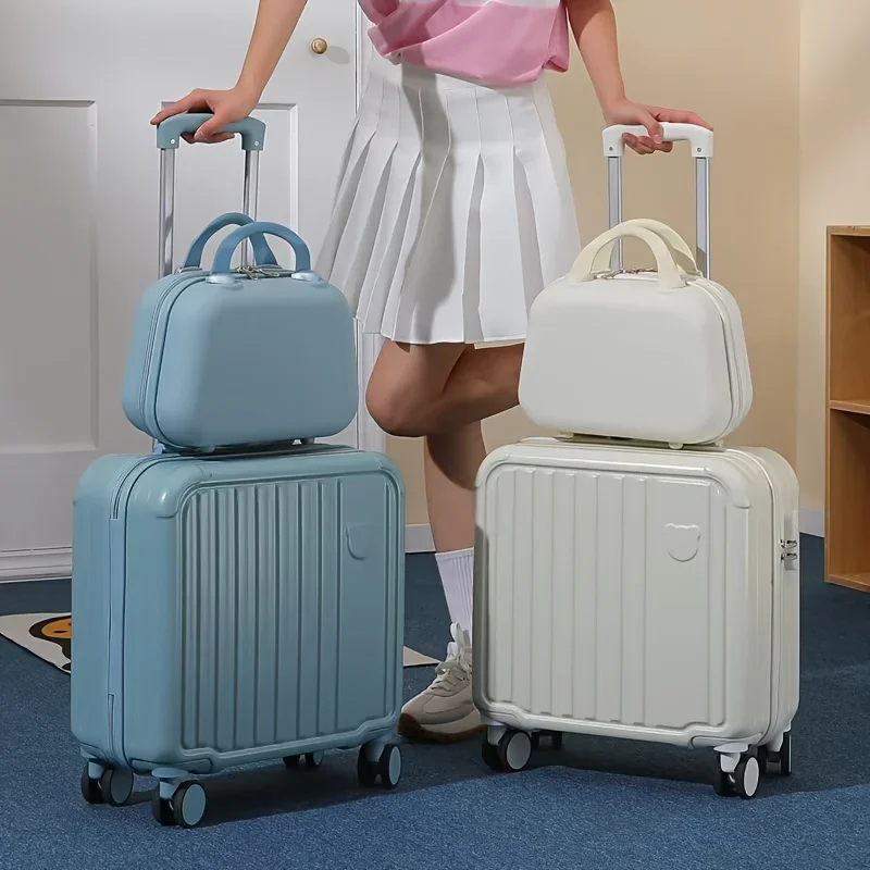 New Functional Luggage Small Boarding Box Mini 18-inch Trolley Case Boys and Girls Box  Suitcase Password Carry-On Luggage Set