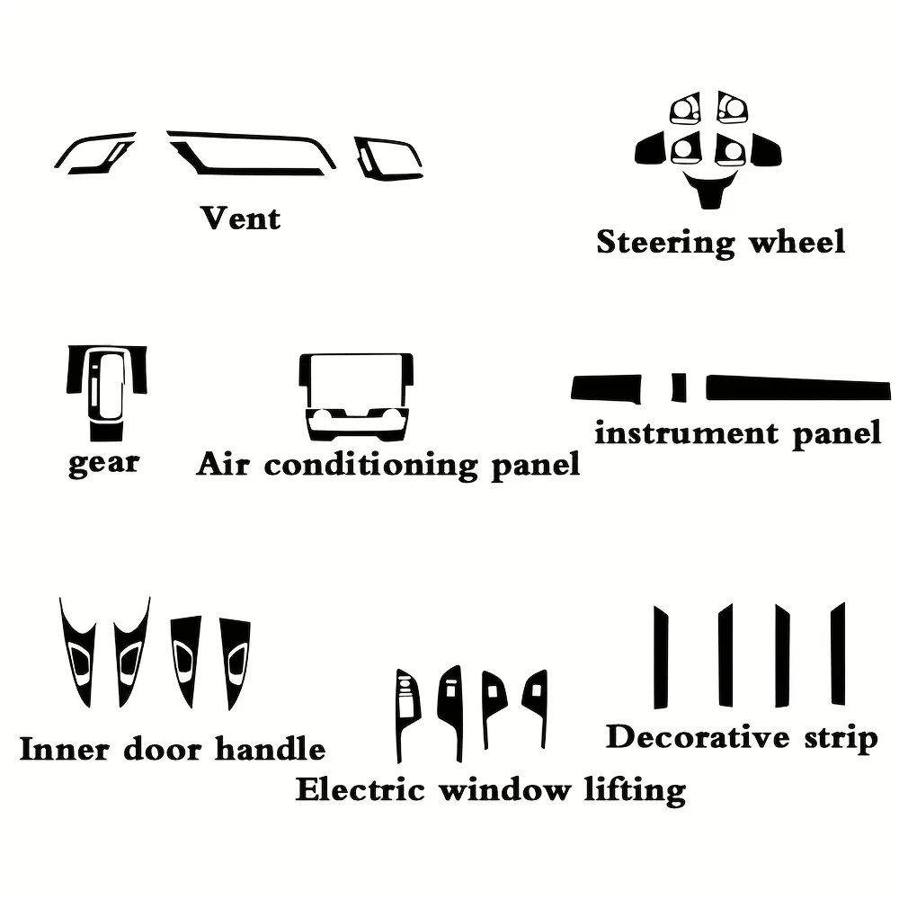 

For Honda Civic 2016-2021 FC1 FK7 Interior Central Control Panel Door Handle Carbon Fiber Stickers Decals Car styling Accessorie